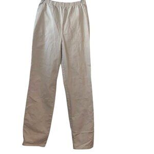D&Co Womens Beige Pull-On Elastic Waist Stretch Pants 96% Cotton 4% Spandex TM